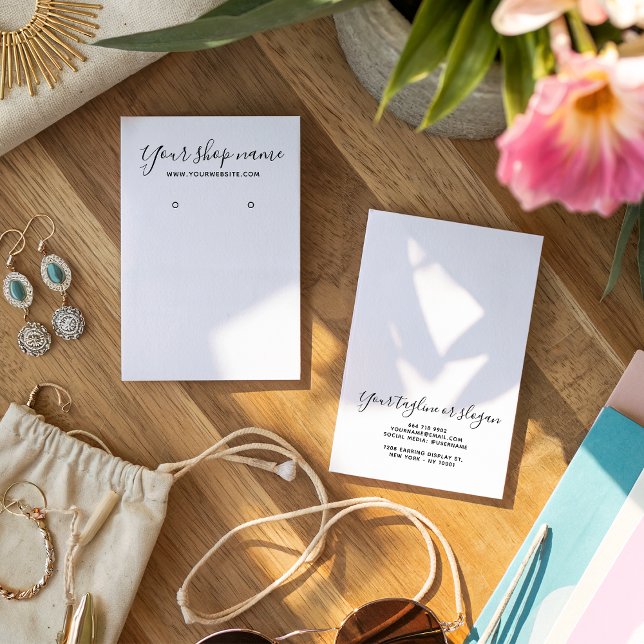 Modern simple black and white earring display card (Modern simple black and white earring display card)