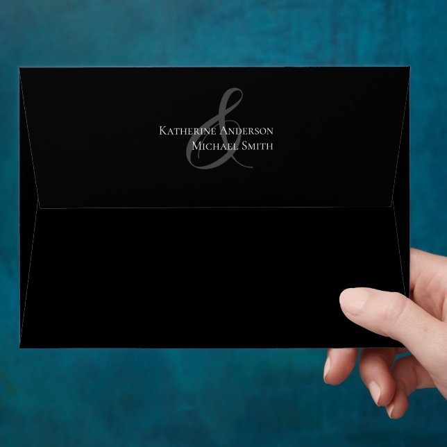 Modern Simple Black and White-Wedding- Envelope (Hand)