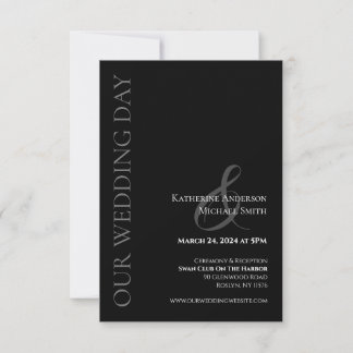 Modern Simple Black and White Wedding- Invitation