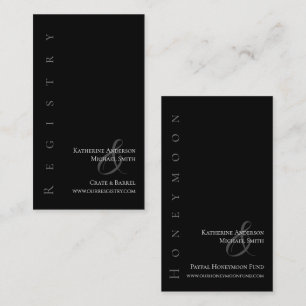 Modern Simple Black and White--Wedding Registry- Business Card