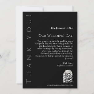 Modern Simple Black and White-Wedding Thank You- Invitation