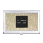 MODERN SIMPLE BLACK BOX GOLD GLITTER Card Holder