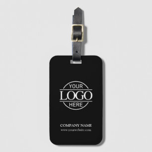 Modern Simple Black Business Logo Employee Travel Luggage Tag
