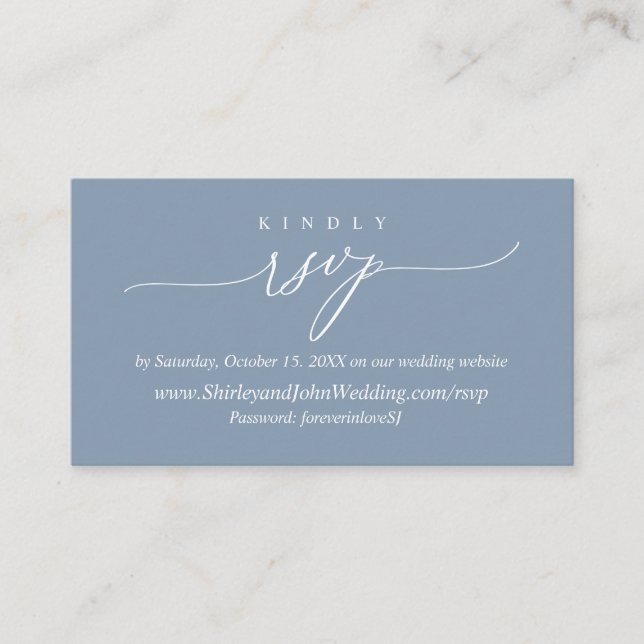 Modern Simple Black Calligraphy, Online RSVP Enclosure Card (Front)