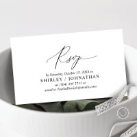 Modern Simple Black Calligraphy, Wedding RSVP