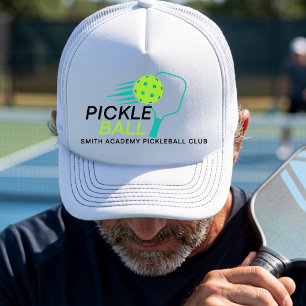 Modern Simple Black Green Pickleball Sports Club  Trucker Hat