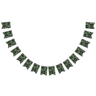 Modern Simple Black Green Terrazzo bunting