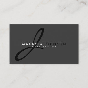 Modern & Simple black & grey Monogram Professional Business Card