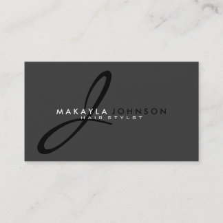 Modern & Simple black & grey Monogram Professional Business Card