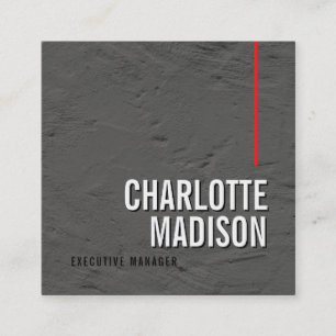 Modern Simple Black Grey Trendy Minimalist Plain Square Business Card