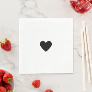 Modern Simple Black Heart Napkin