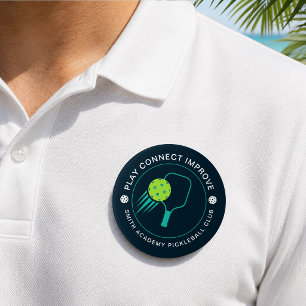Modern Simple Black Neon Pickleball Sports Club 7.5 Cm Round Badge