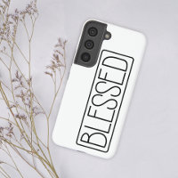 Modern Simple Black Outline Blessed Inspirational
