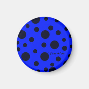 Modern Simple Black polka dot on Blue pattern Magnet
