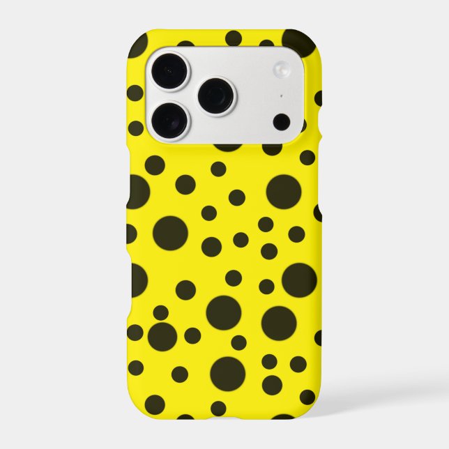 Modern Simple Black polka dot yellow pattern (Back)