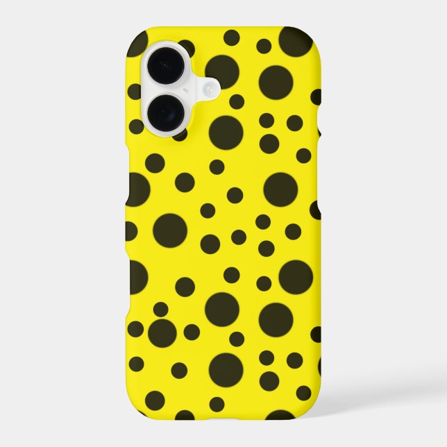 Modern Simple Black polka dot yellow pattern (Back)