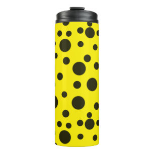 Modern Simple Black polka dot yellow pattern Thermal Tumbler