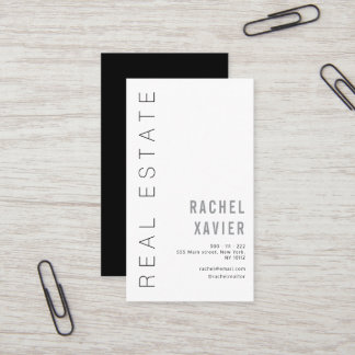 Modern Simple Black real estate Business Card