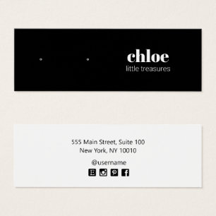 Modern Simple Black Stud Earring  Display Card