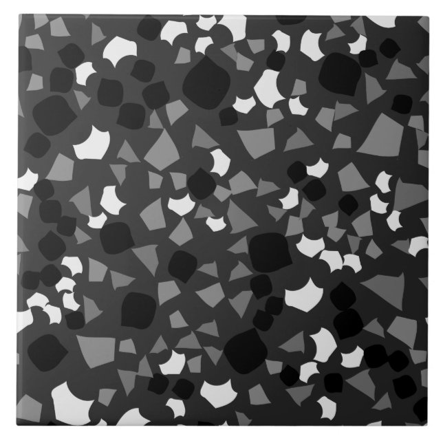 Modern Simple Black Terrazzo White Tile (Front)