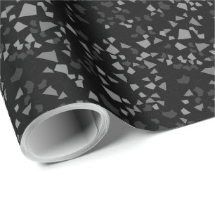 Modern Simple Black Terrazzo Wrapping Paper