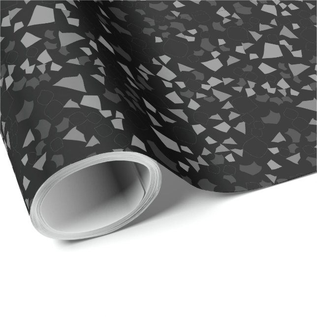 Modern Simple Black Terrazzo Wrapping Paper (Roll Corner)