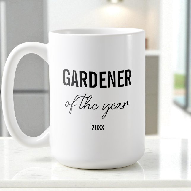 Modern Simple Black Typography Custom Gardener Coffee Mug (Modern Simple Black Typography Custom Gardener Coffee Mug)