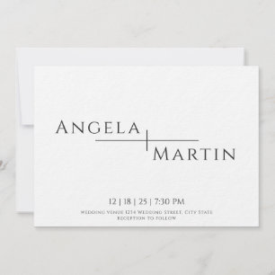 Modern Simple Black Wedding Invitation