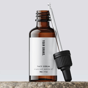 Modern Simple Black White 2oz Dropper Bottle Label