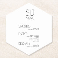 Modern Simple Black White Bold Wedding Menu 