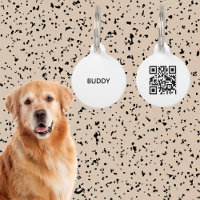 Modern Simple Black White Dog Cat Scan Me Qr Code
