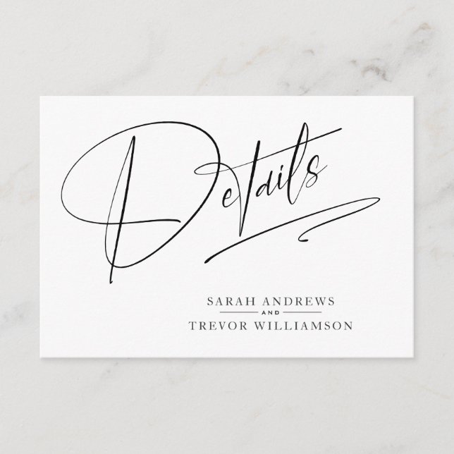 Modern Simple Black & White Enclosure Card (Front)