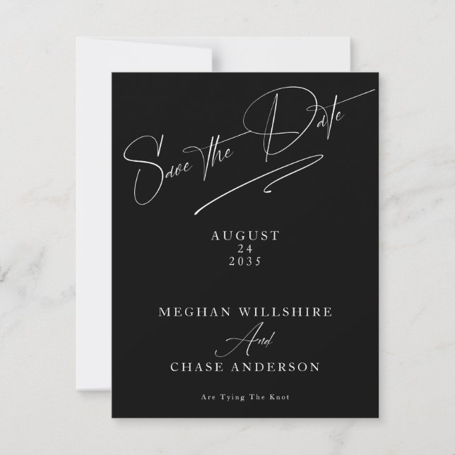 Modern Simple Black & White Invitation (Front)