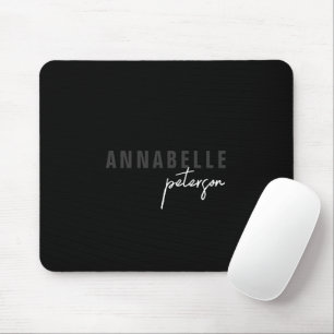 Modern Simple Black & White Minimal Script Mouse Mat