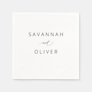 Modern Simple Black & White Napkin