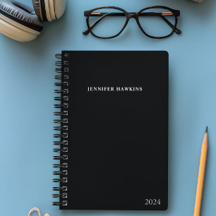 Modern Simple Black & White Personnel Business Planner