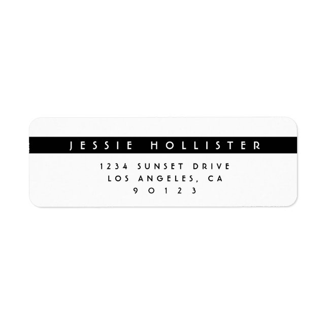 Modern Simple Black & White Return Address (Front)