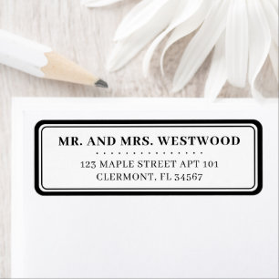 Modern Simple Black White Return Address