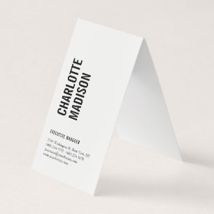Modern Simple Black White Trendy Minimalist Plain Business Card