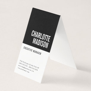 Modern Simple Black White Trendy Minimalist Plain Business Card
