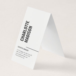 Modern Simple Black White Trendy Minimalist Plain  Business Card