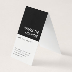 Modern Simple Black White Trendy Minimalist Plain  Business Card