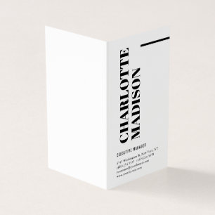 Modern Simple Black White Trendy Minimalist Plain  Business Card