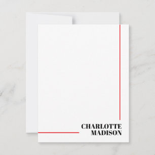 Modern Simple Black White Trendy Minimalist Plain Card