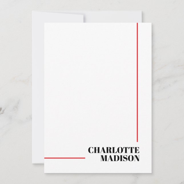 Modern Simple Black White Trendy Minimalist Plain  Card (Front)