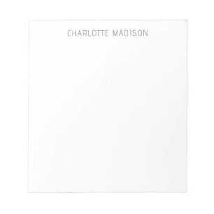 Modern Simple Black White Trendy Minimalist Plain Notepad