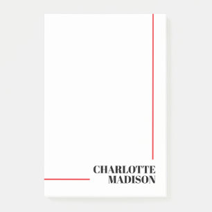 Modern Simple Black White Trendy Minimalist Plain  Post-it Notes