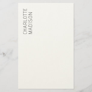 Modern Simple Black White Trendy Minimalist Plain Stationery