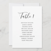 Modern Simple Black & White Wedding Seating Chart