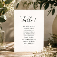 Modern Simple Black & White Wedding Seating Chart